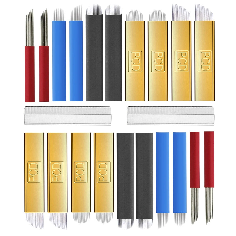 EO GAS Sterilized Microblading Eyebrow U Blade Microblading Needles for Permanent Make up Hairstrokes