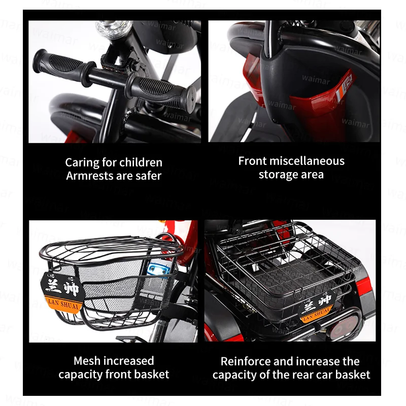 High Quality Passenger Transport Tuk Tuk Bajaji Electric Tricycle 3 Wheels Leisure Travel Tricycle