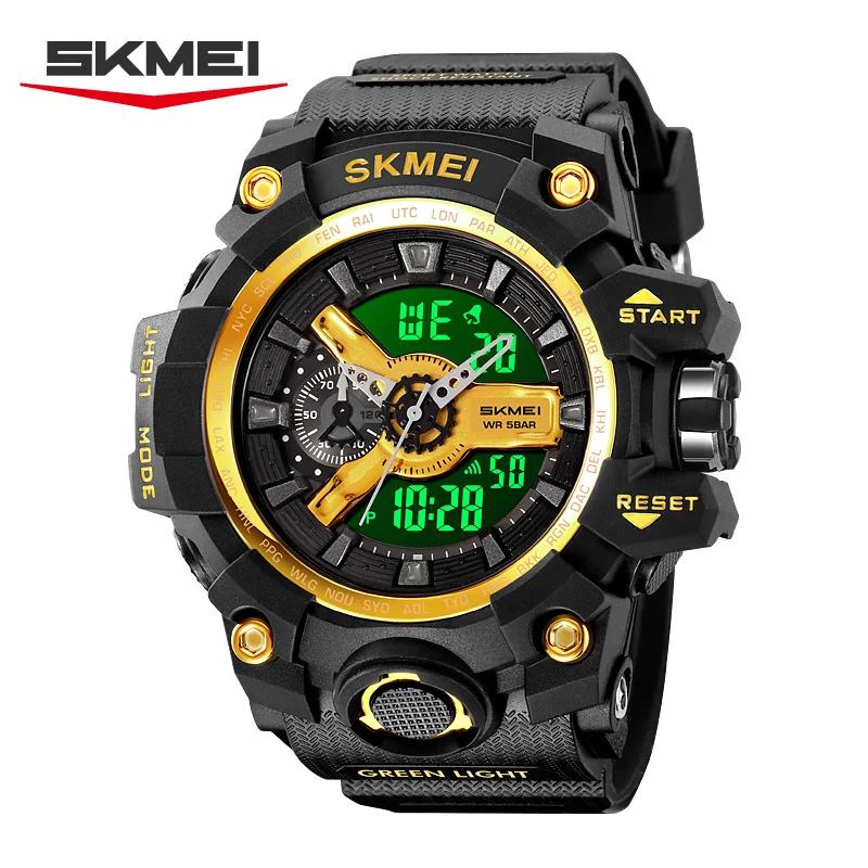 Skmei 2396 new arrival China men digital watch stylish PU strap water resist Multifunction low moq business reloj watch