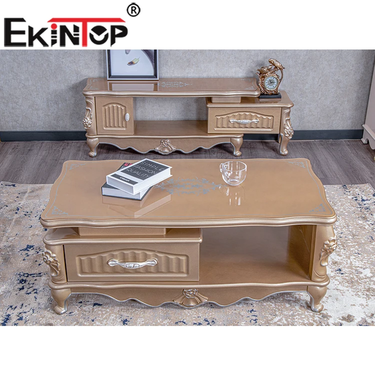 Ekintop hot sale cheap price italian tv cabinet gold tv stand