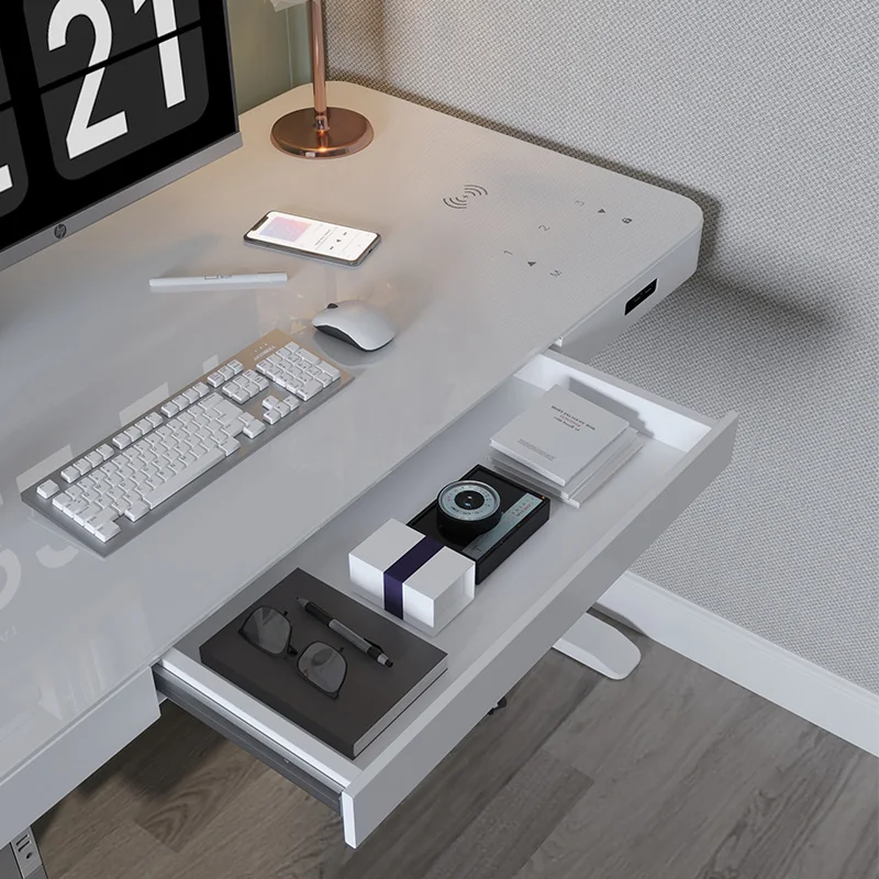Home Office Dual Motor Lifting Electric Wireless Charging Height Adjustable Standing Desk