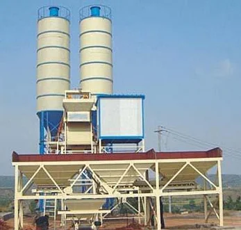 Mini One-Site 2 Silos Hzs25 Mozambique Discharge Hopper Cement Silo Concrete Batching Plant For Sale