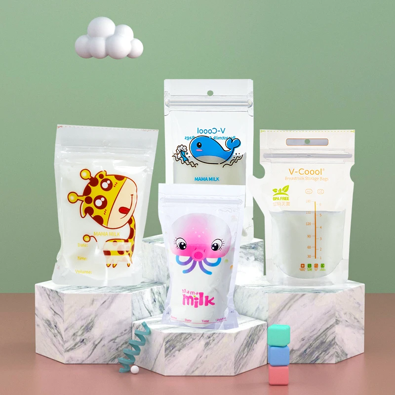 
Factory breast milk transport ice insulated cooler tote can bottle bear storing bags 200 ml storage bag 