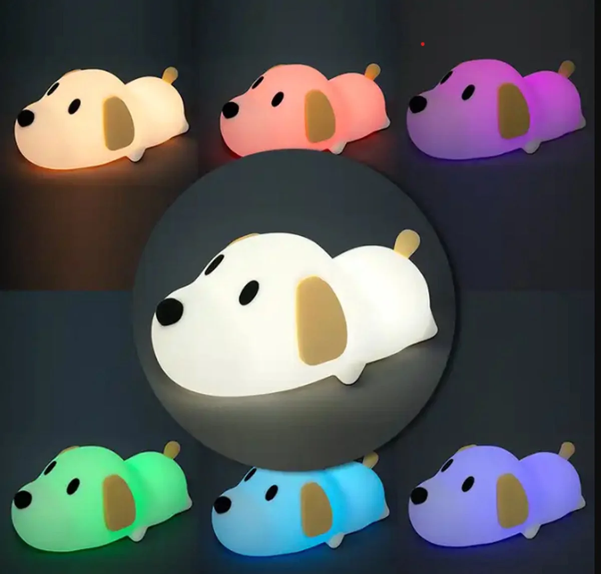 New Design Decoration Children Room puppy dog led small silicone kids night light