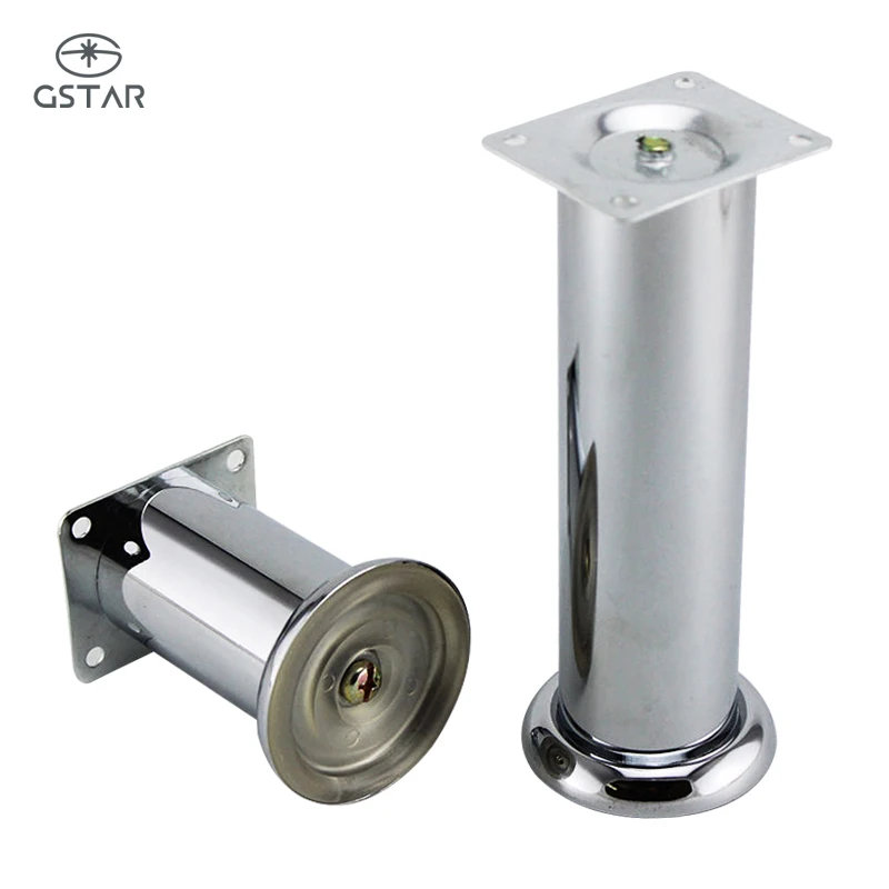 Silver Color Furniture Round Metal Iron Sofa Legs Not Eay To Deformation Cylinder Sofa Foot