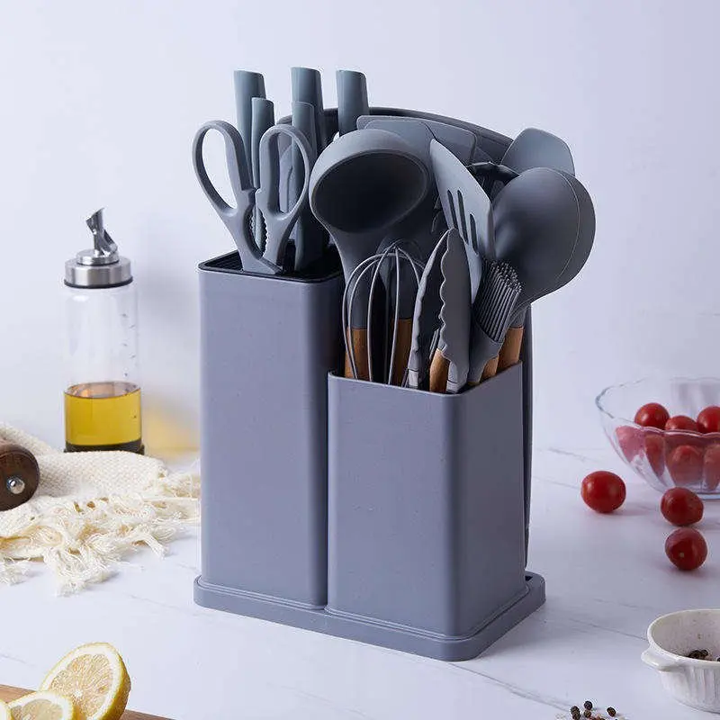 Hot Sale 19-Piece Silicone Kitchenware Set Includes Chopping Board and Knife Perfect Cooking Tool Set for the Kitchen
