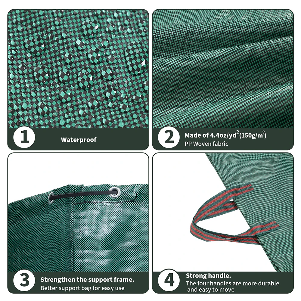 Reusable Garden Waste Bag 400L 500L Leaf Collector Garden Waste Bags Heavy Duty For Collecting Leaves