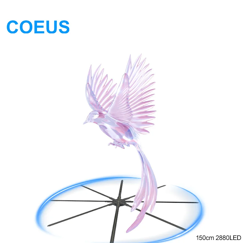 COEUS 150 см 2880 светодиодного HDMI-проектора новейшая поддержка событий 3D рекламный дисплей световая голограмма логотип голографический проектор вентилятор