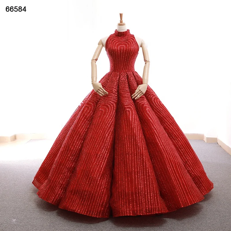 Jancember RSM66584 2021 New 12 Years Old Girls Newest Style Red Elegant Vintage Bridal Wedding Gown