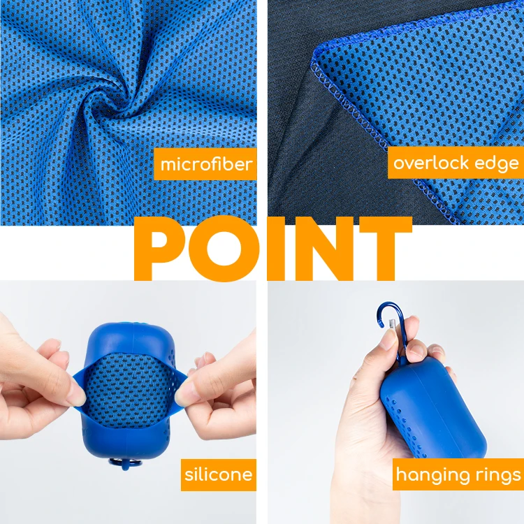 recycled customize with logo small microfiber instant cooling breathable thin sports  cool wet gym towel