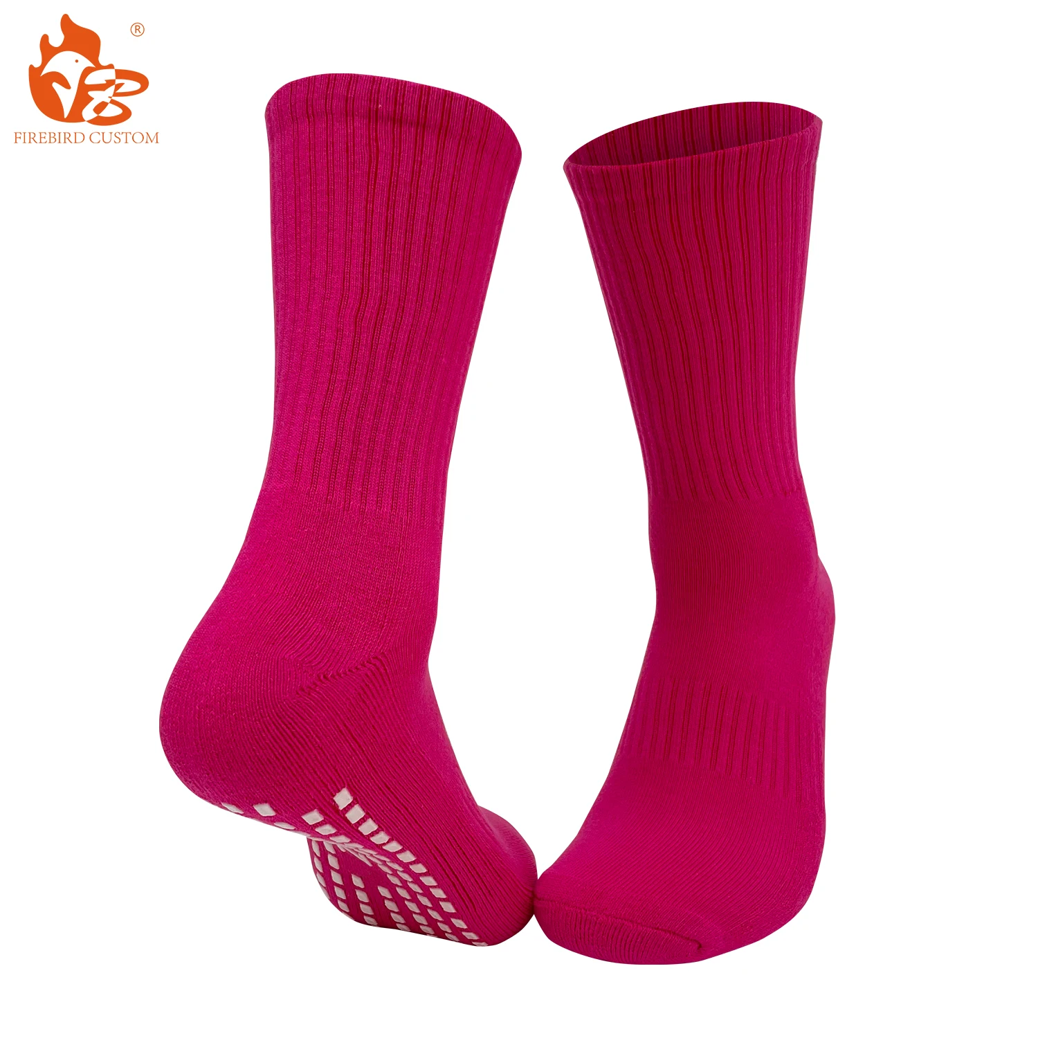 Breathable 100% Cotton Custom Sports Grip Socks Men Crew Socks Anti Slip Socks for Men