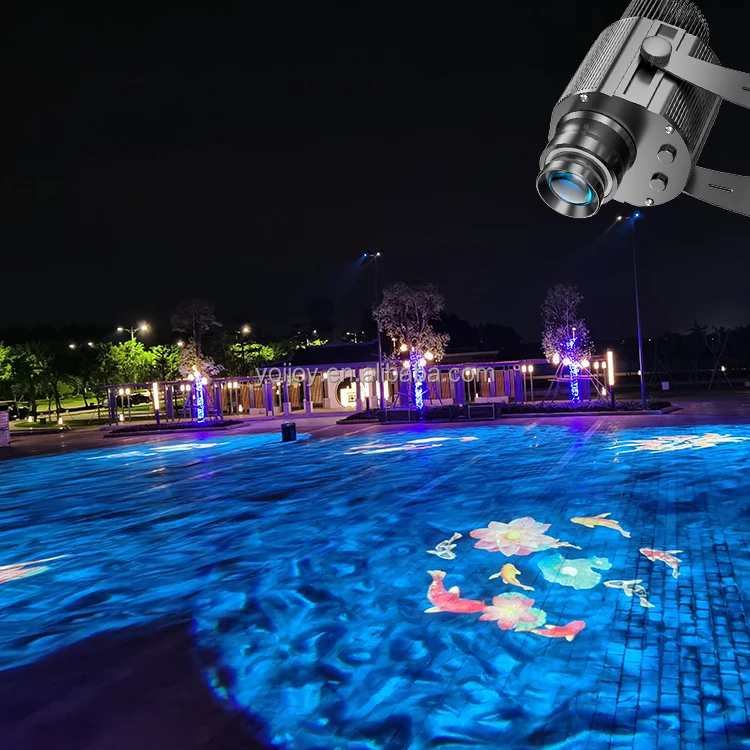 YoiJoys Gobo 300W Outdoor Waterproof IP67 Big Power Solar Sign Projector Beach Water Wave 10w Laser Light Projector Outdoor