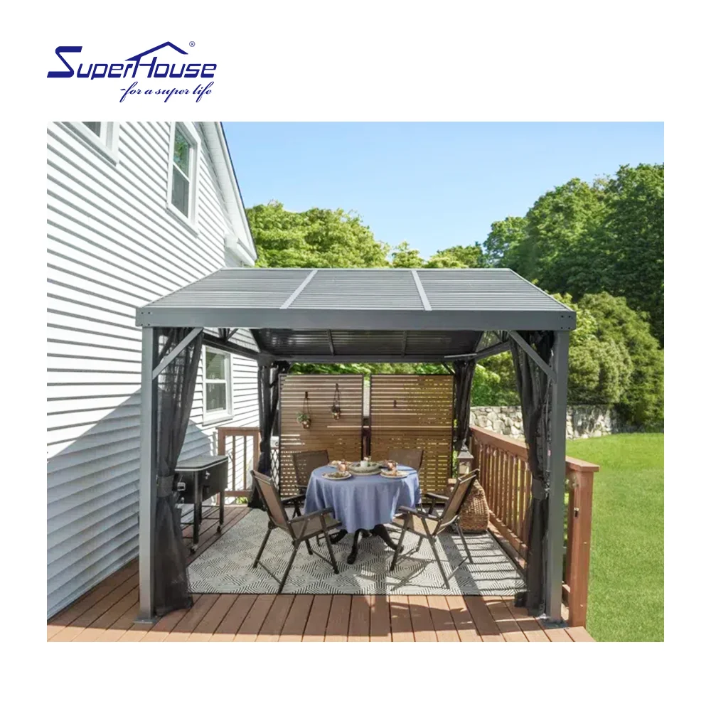ALUMINUM High Quality Motorized Modern Louvered Roof Aluminum Gazebo Pergola Terrace Pavilion For Patio Veranda