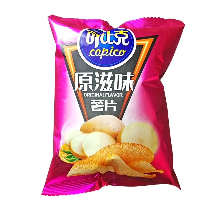 Custom printed plastic food chips packaging bags potato crisp packing bag