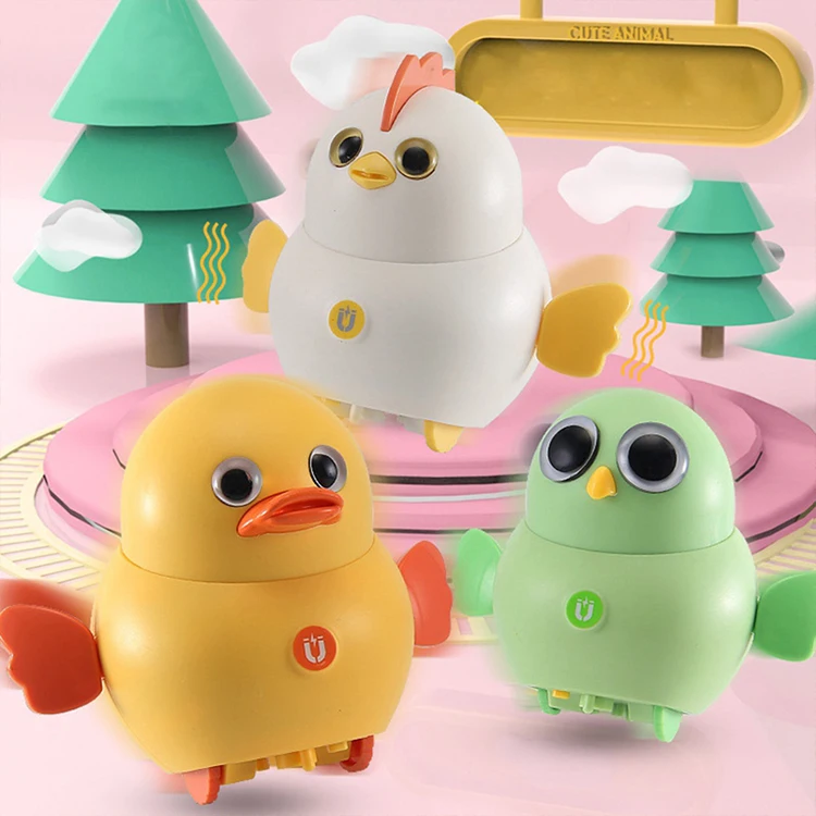 Cube Wibble-Wobble Duck Baby Chicken Swinging Animal Toys Electronic Pet Crawling Toy Magnetic Electric Pet Little Yellow Duck