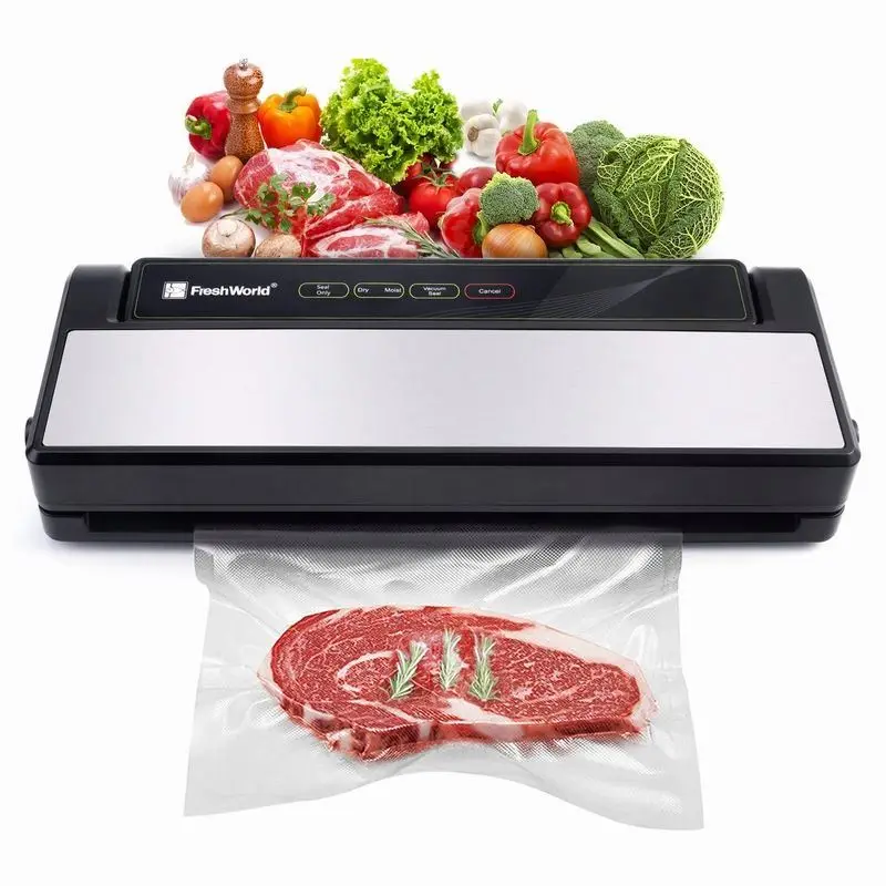 Vacuum Packing Sealer Machine Instant Vacuum Food Sealers Customized Steel Buttons Stainless Logo Power Time Sales