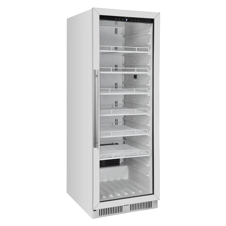 384L Commercial Upright Single Glass Door Beverage Display Refrigerator For Drinks