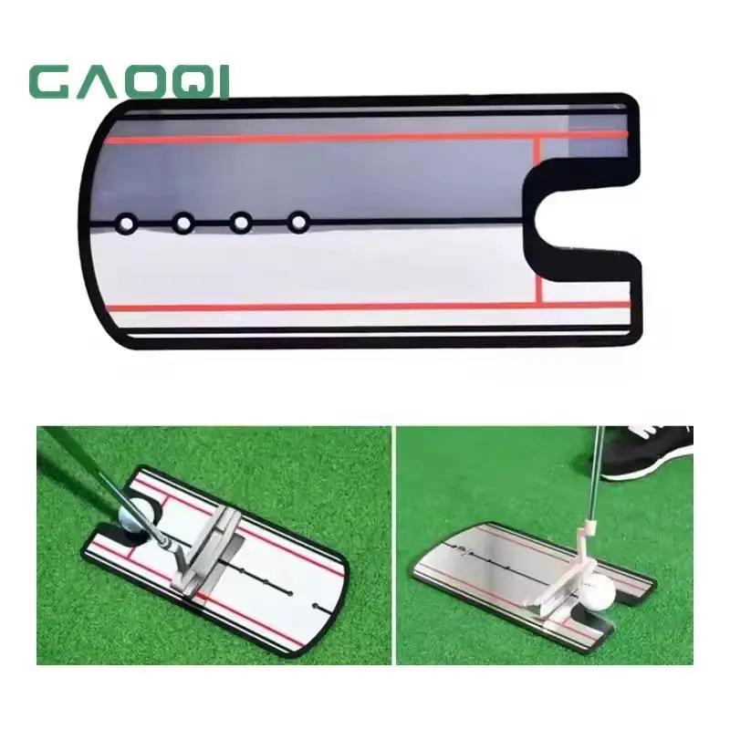 Golf Supplies Acrylic Golf L;arge Putting Aids Practice Putting Alignment Training Mirror With Carry Bag