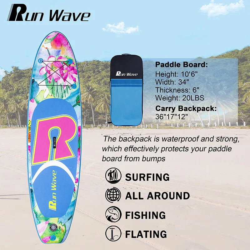 Run Wave Offshore Waters Unisex Inflatable Board Paddle 320*84*15cm