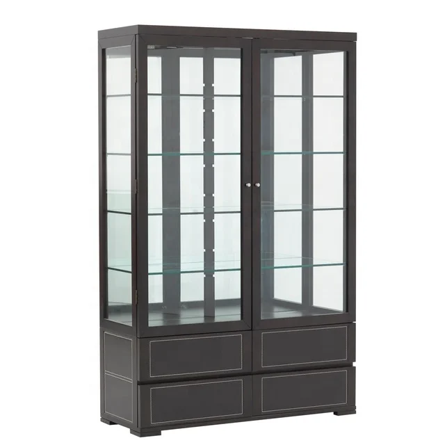 
Modern Design Wine Rack Glass Wood Cabinet Wine Cabinet Highlight Display Wine Storage Cabinet Living Room Furniture With Drawer 