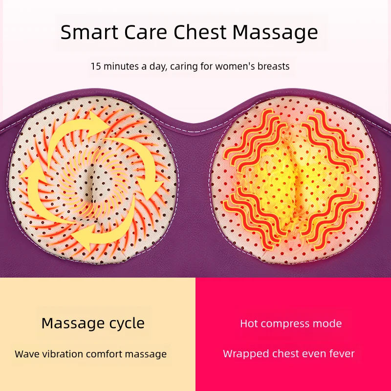 breast enhancement massager Rechargeable Heating Vibration Bra 2024 Chest Enlargement Machine Electric big boobs breast massage