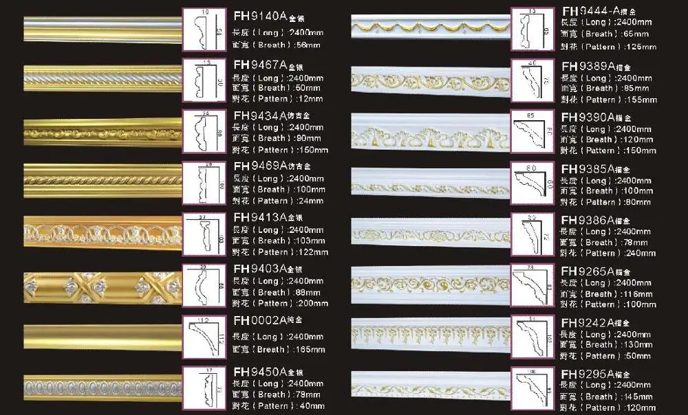 
Building Material Polyurethane PU Cornice Moulding Decorative Flexible Wire 