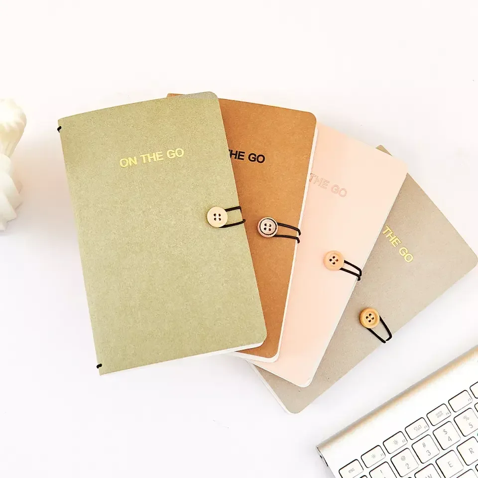 Factory Direct Office Supplies Washable  A5 Personalized Custom Kraft Cover Eco Friendly Notebooks With Buckle