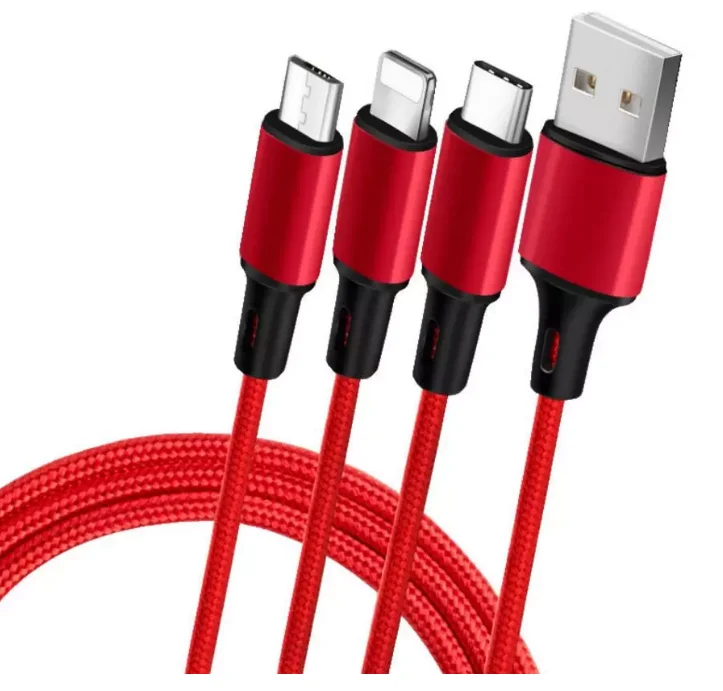 New 3 in 1 data charge cable type C micro usb cable for iPhone multi charging  for android mobile phone cable charger