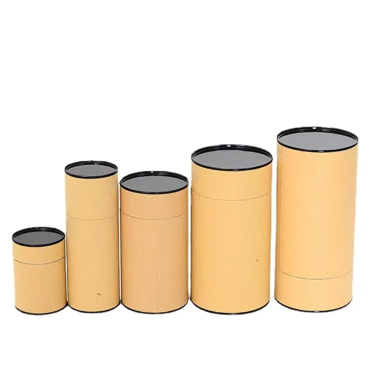 Private Label Craft Tubes Empty Foundation Gift Packaging T Shirt/honey/tea/poster Kraft Cylinder Packaging Box