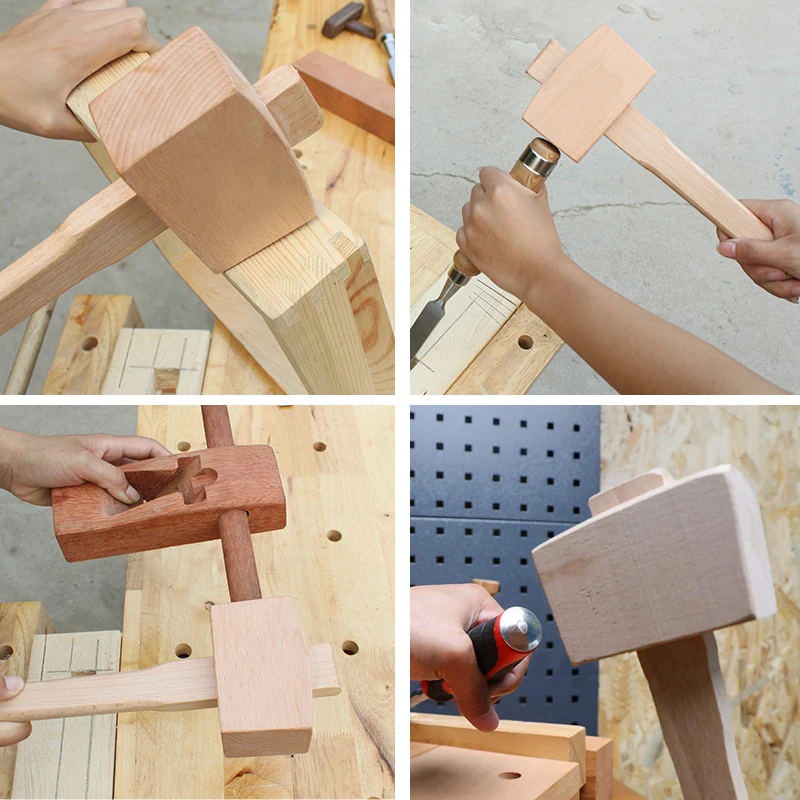 Wholesale Custom Hot Sales Manual Beating Woodworking Tool  Beech Wooden Mallet Hammer