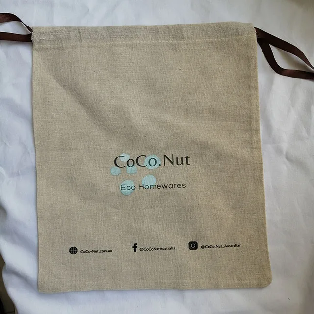 Reusable Customize Organic cotton dust bags Eco-Friendly muslin pouch for handbag shoes