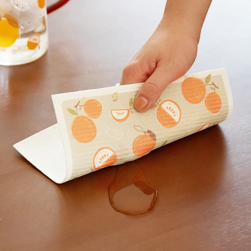 Kitchen Reusable Dish Cellulose Sponge Cloths Cotton Biodegradable Swedish Dishcloth 3288
