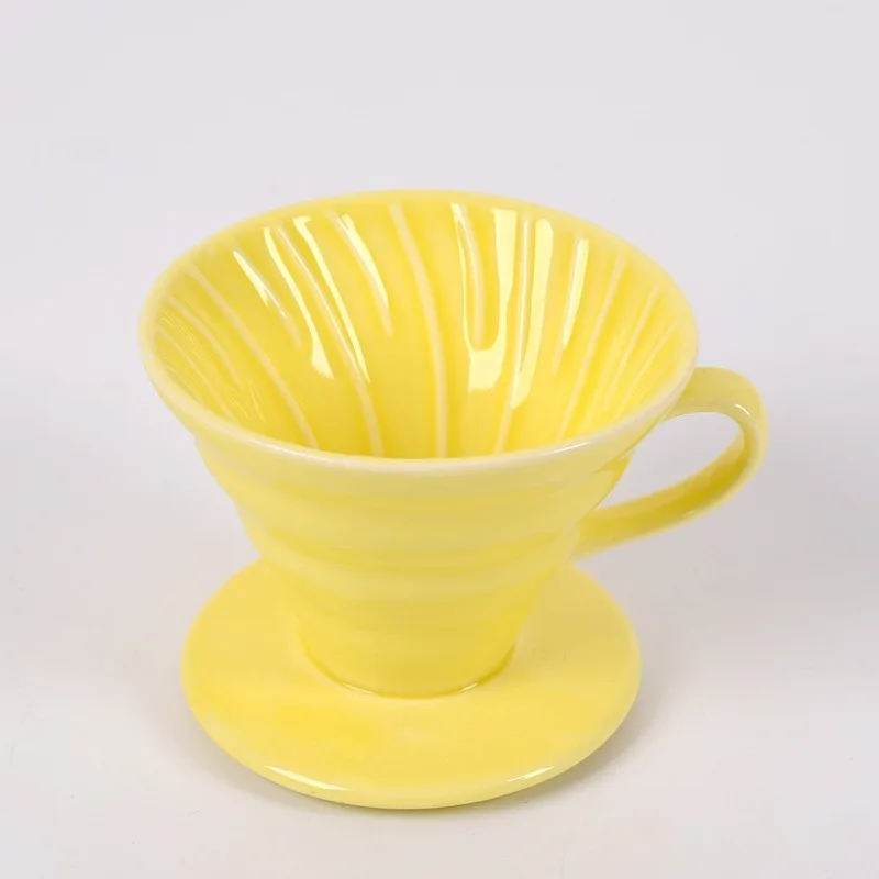 Ceramic Coffee Filter Cup Spiral Pattern Drip Filter Ceramic Dripper