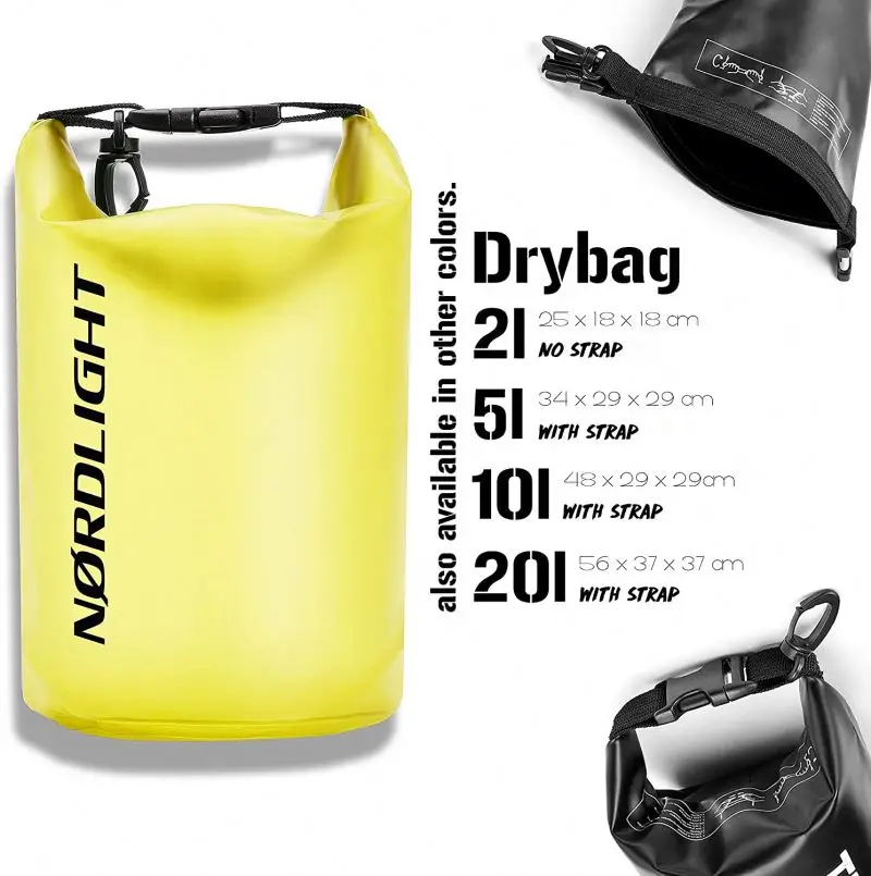 polyester clear rolltop waterproof dry backpack bag