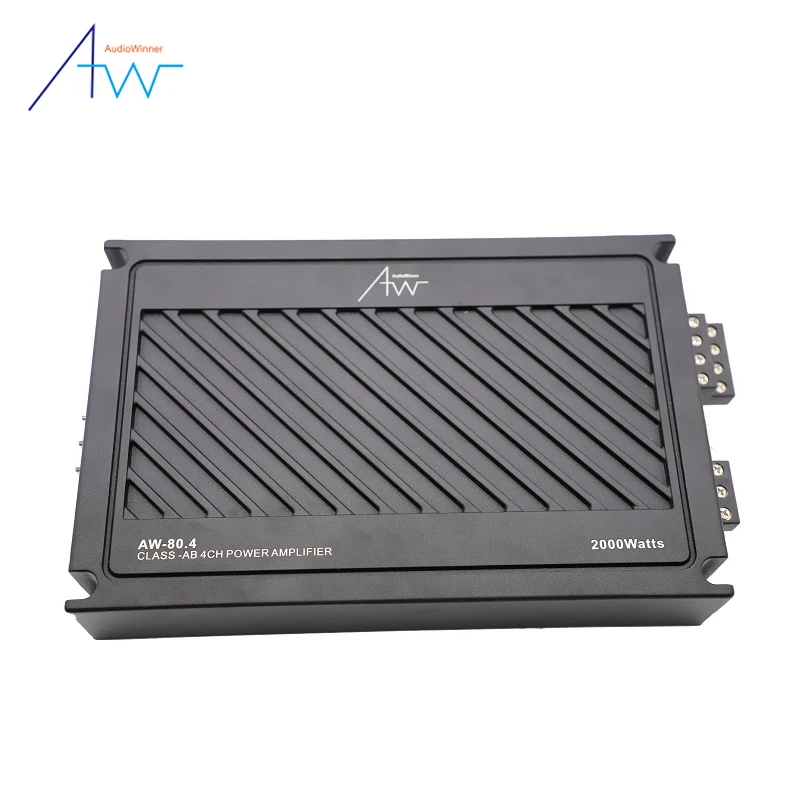 professional  80 Watt class-AB 4-channel traditional power amplifier with low frequency rise switch