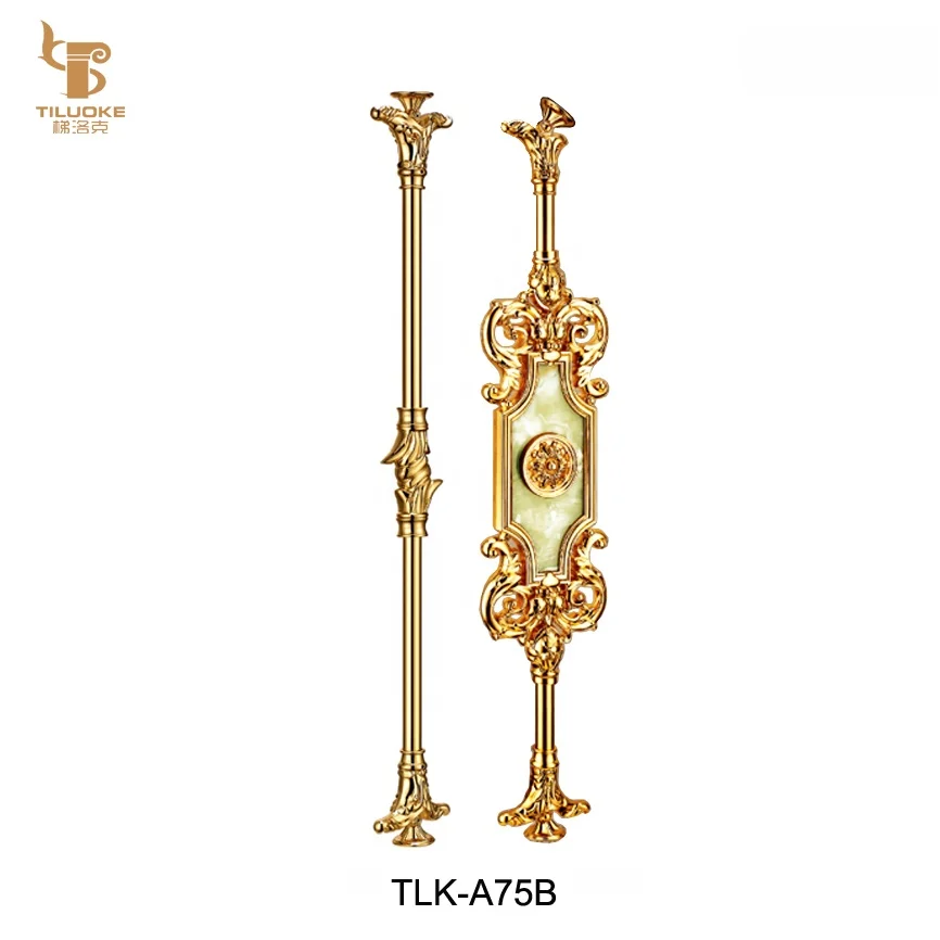 high end luxury brass with jade stone golden color decorative ornamental balustrade