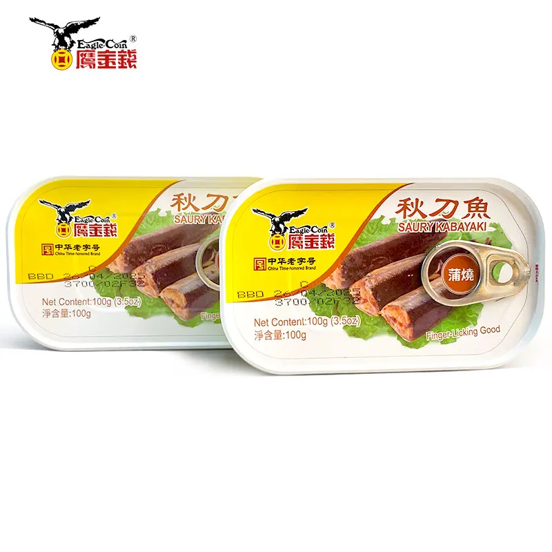 Поставщик консервных продуктов, жестяная банка для рыбы kabayaki, домашняя жареная рыба saury, здоровый продукт, консервированные морепродукты saury