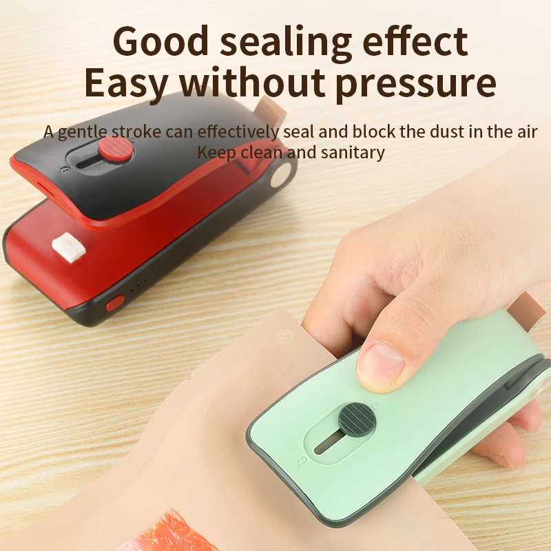 OEM manual plastic bag sealer cutting knife rechargeable battery crack food saver hand heat hot air seam edge sealing machine