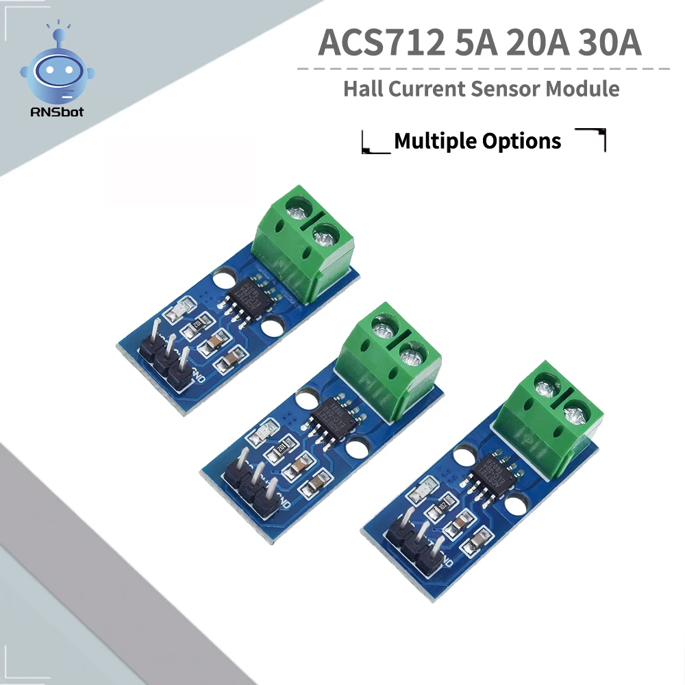Модуль датчика тока RNSbot ACS712 5A/20A/30A для Arduino проектов