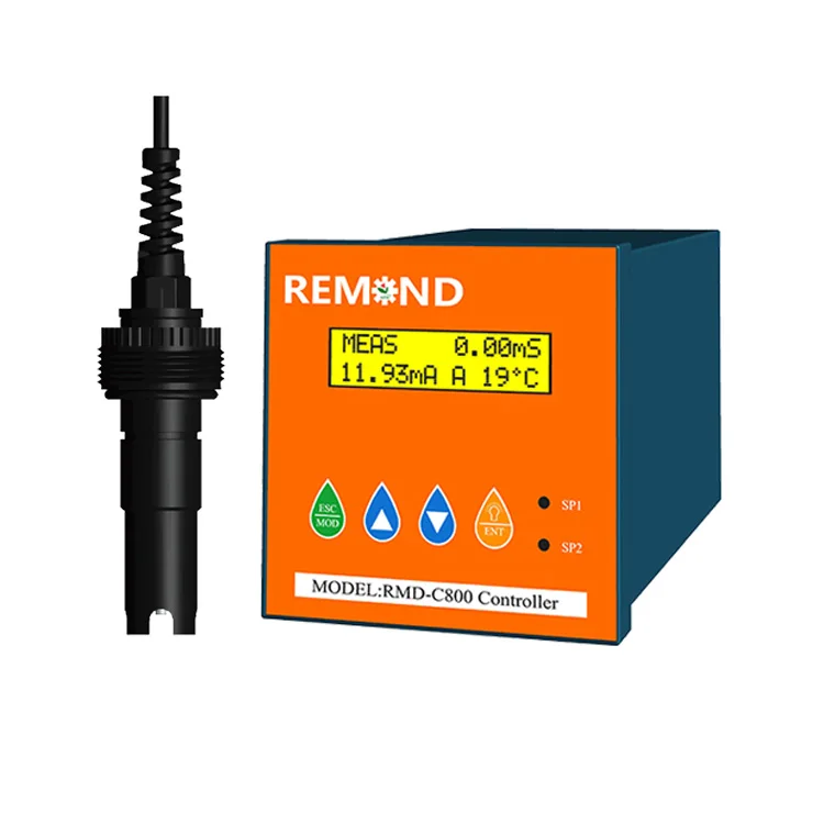 Online Conductivity Meter 4-20mA EC Controller Water Conductivity Sensor Probe For River Water