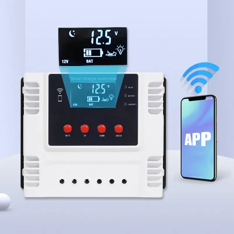12v 24v/48v Auto Solar Charge Controller Wifi Apps 10-60a Dual Usb Battery Pwm Controller For Solar Energy System