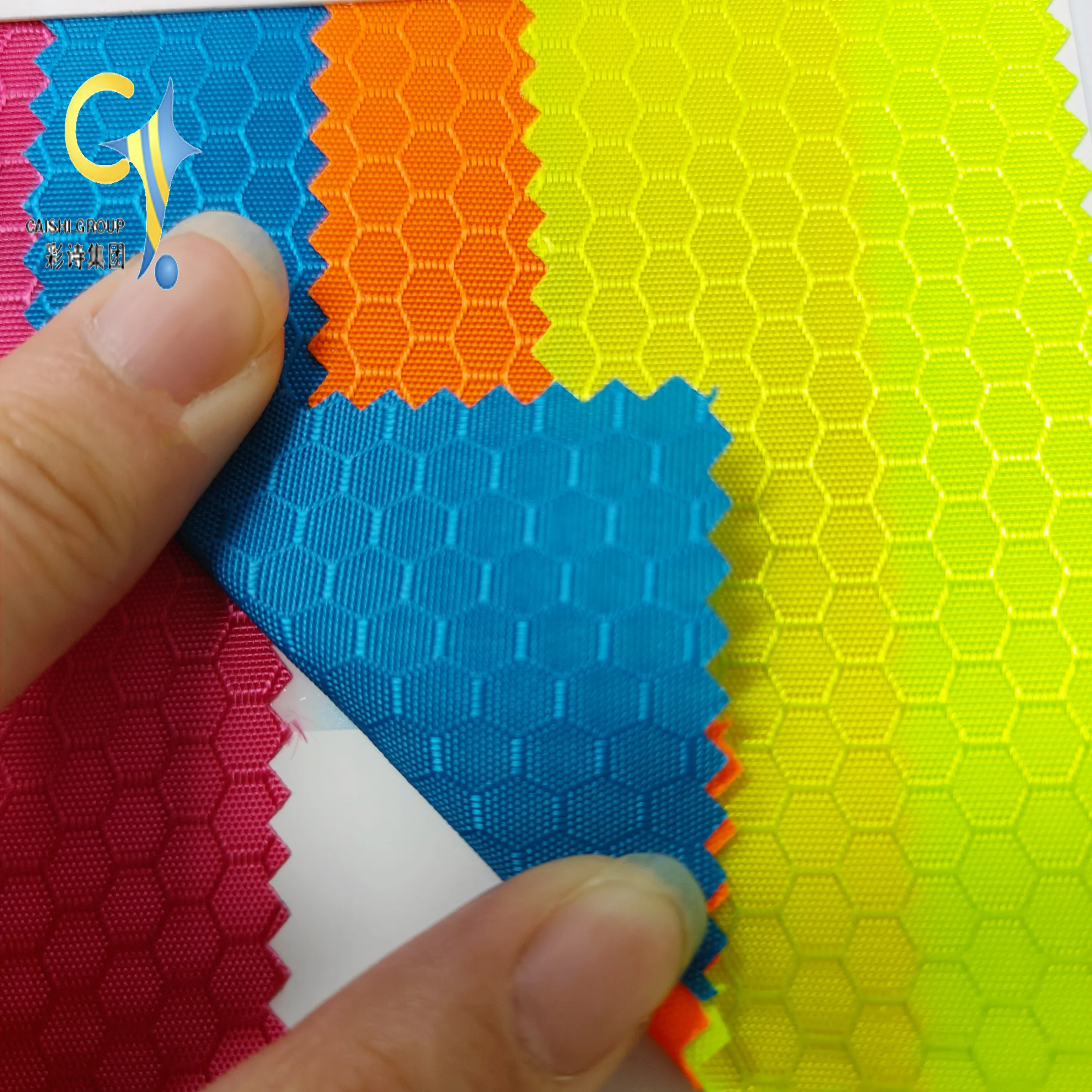 Rpet fabric 100% polyester ZY-057 Honeycomb grid with PU coated for bag Luggage Outdoor oxford fabric