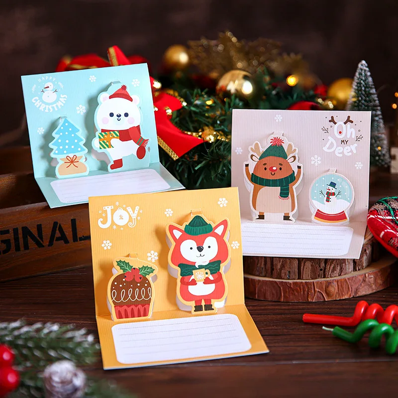 RR Donnelley Custom Design Printed 3D Christmas Pop Up Greeting Cards Festival New Year Card Winter Holiday Party Greeting Cards