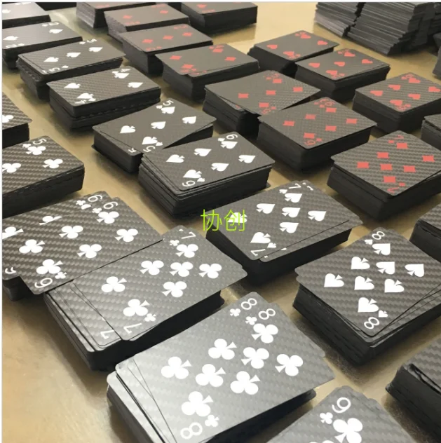 custom Luxury Durable  3k twill matte weaves waterproof 100% real carbon fiber poker playing cards for party games