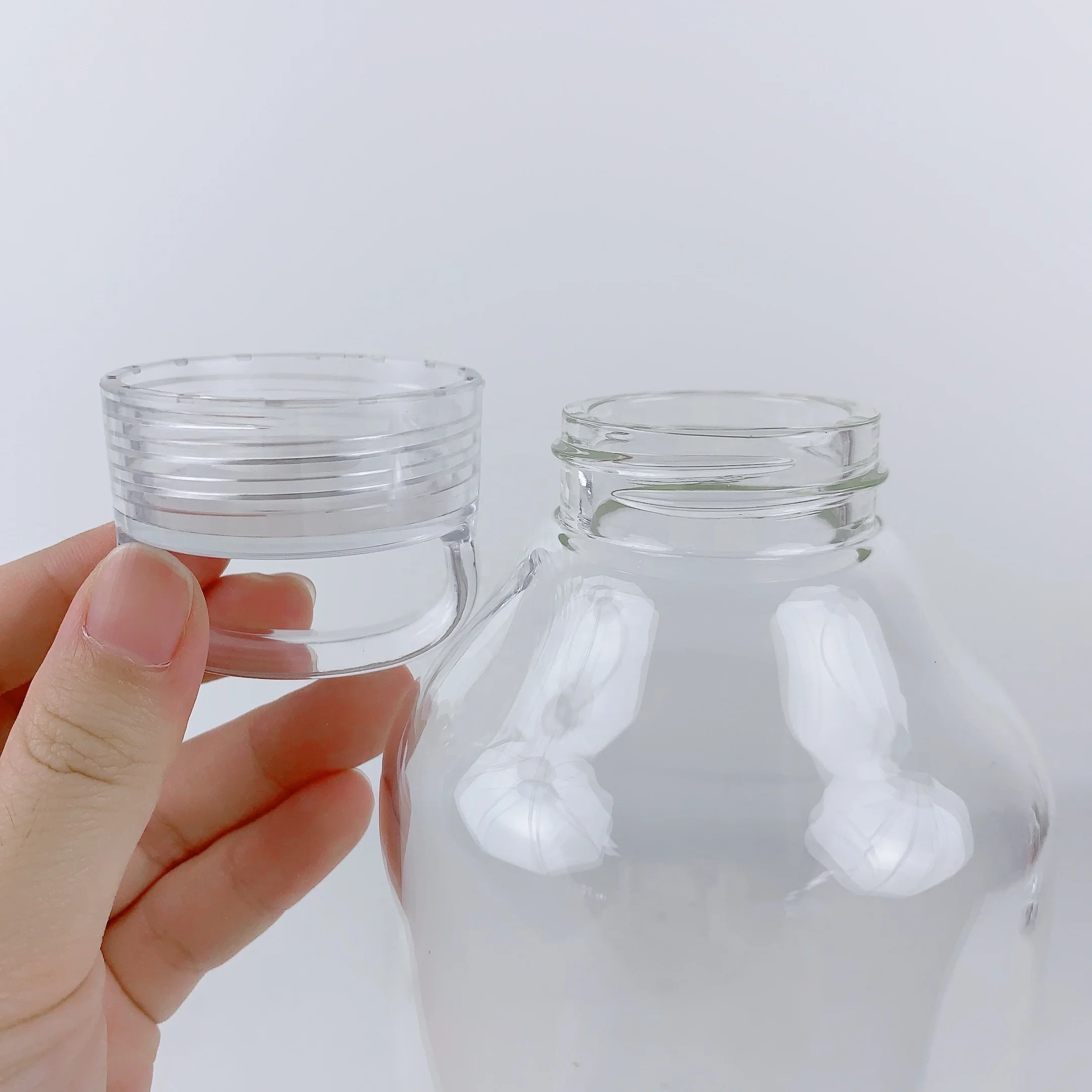 300ml 500ml 900ml High Borosilicate Glass Water Bottle with PCTG Handle Reusable BPA Free Beverage Go Travel Bottle