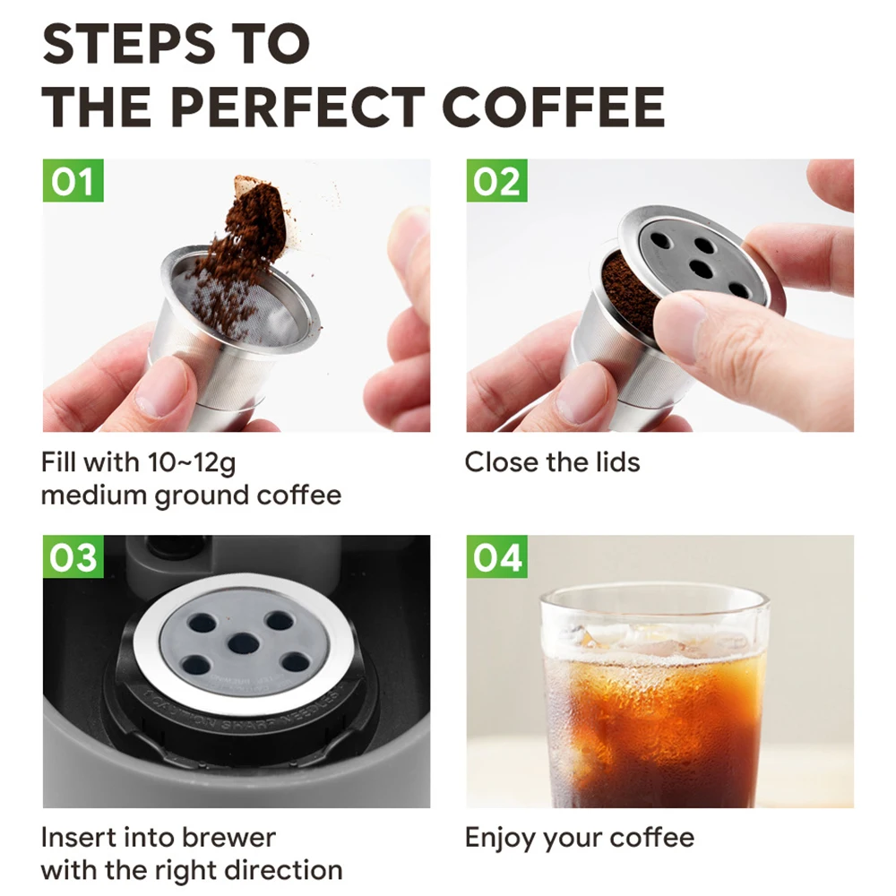 Многоразовые пустые кофейные капсулы Baming из нержавеющей стали для машины Keurig