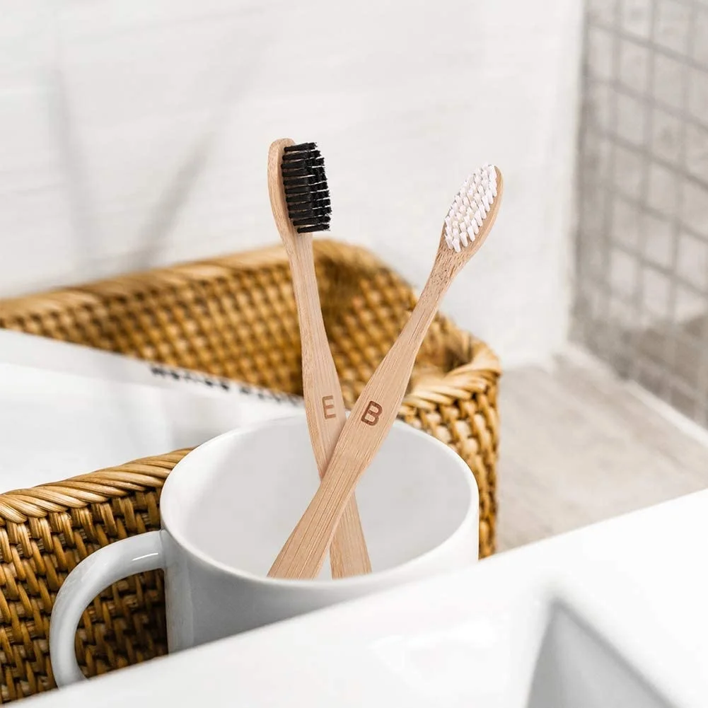 Hot Selling Customized Logo Extra Soft Bamboo Toothbrushes Eco Friendly Biogradble Bamboo Toothbrush For Hotel