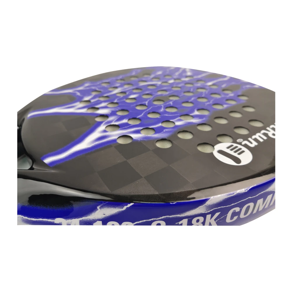 DunRun Custom Professional Black And Blue Pu Grip Adult 18K Padel Racket Factory