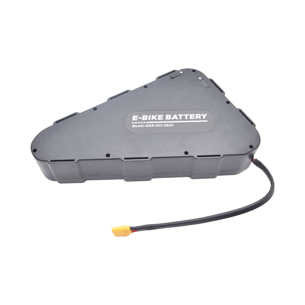 Индивидуальный литиевый аккумулятор для электровелосипеда 52 в 28 а/ч BMS 40 А с треугольным корпусом электрического велосипеда 1500