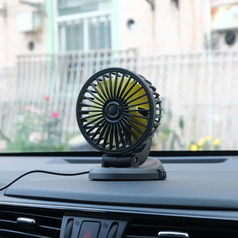 2023 Car fan 12v cooling accessory car fan for car 12v 24v universal usb air cooler truck vehicle auto  strong wind